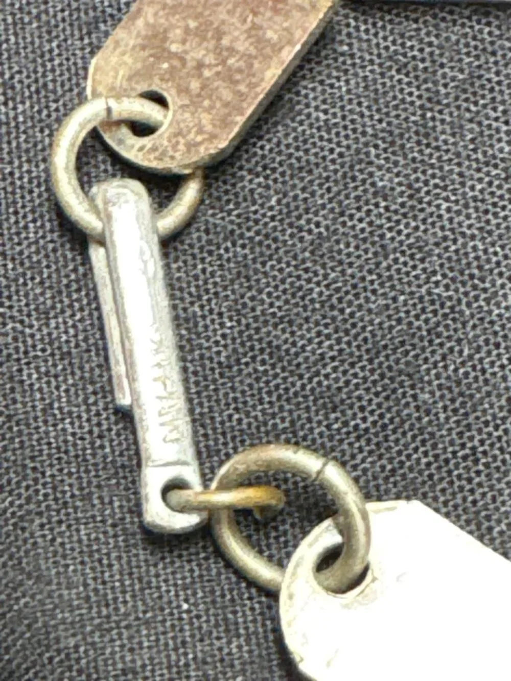 Vintage Industural Link Silver-Tone Rectangular Necklace Made In Japan 17 Inches